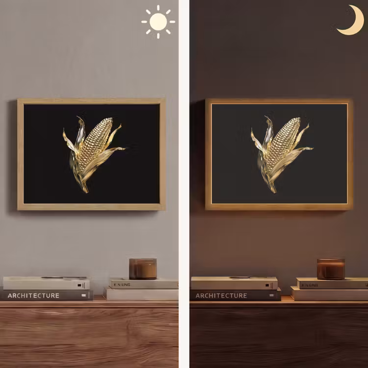 Lightbox - Wandlamp - Mais - Eten - Goud - Zwart — 6