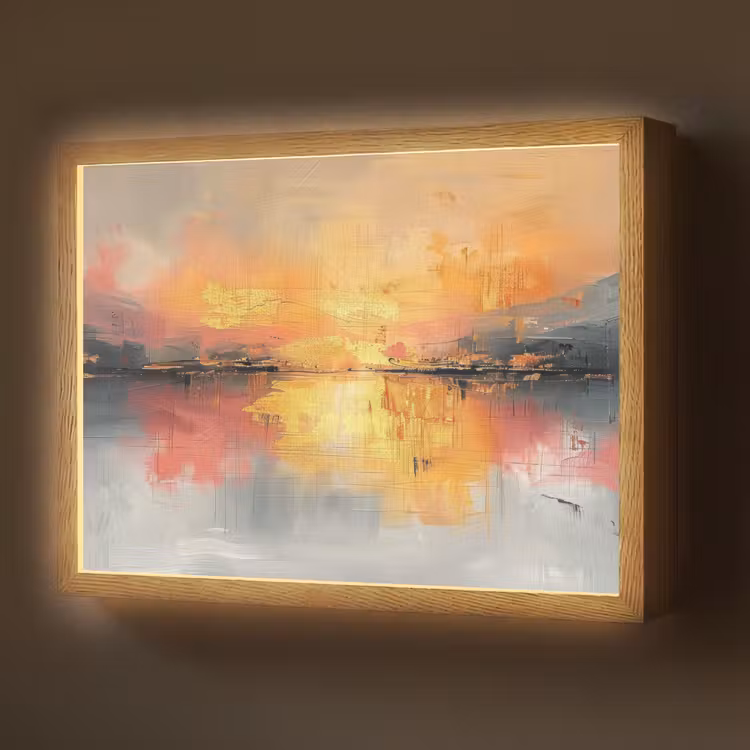 Lightbox - Wandlamp - Modern - Abstract - Goud - Roze — 1