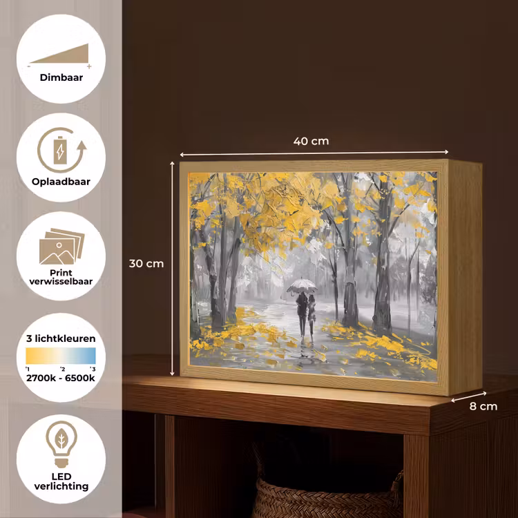 Lightbox - Wandlamp - Natuur - Geel - Park - Zwart - Wit — 10