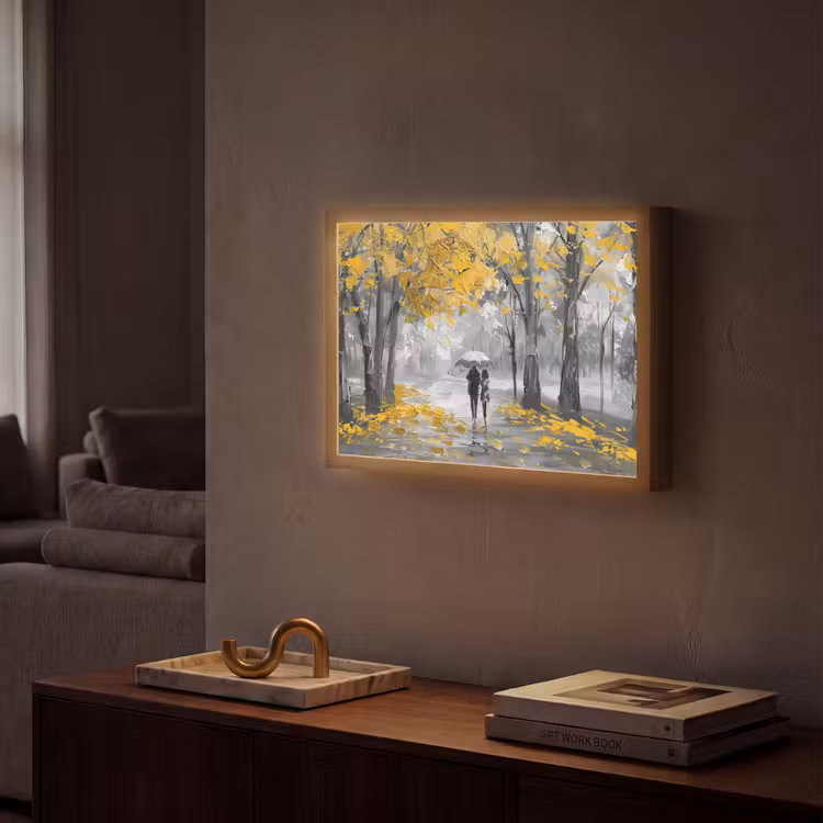 Lightbox - Wandlamp - Natuur - Geel - Park - Zwart - Wit — 2