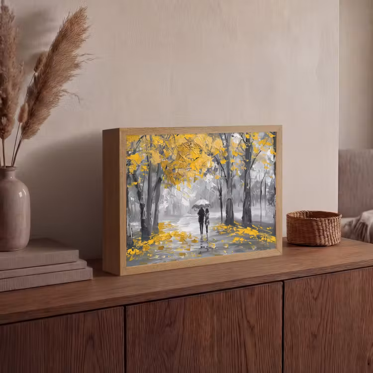 Lightbox - Wandlamp - Natuur - Geel - Park - Zwart - Wit — 4