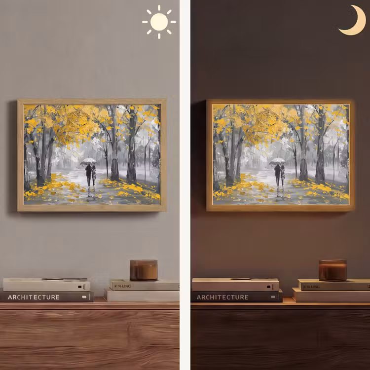 Lightbox - Wandlamp - Natuur - Geel - Park - Zwart - Wit — 6
