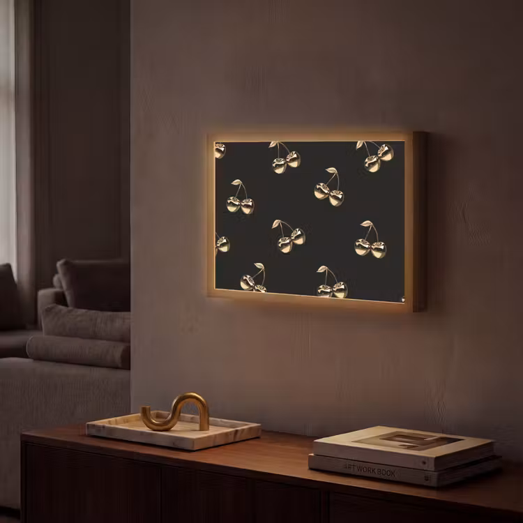 Lightbox - Wandlamp - Patroon - Kersen - Goud - Chrome — 2
