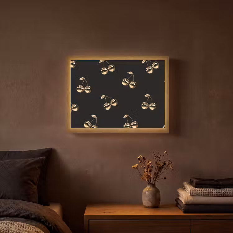 Lightbox - Wandlamp - Patroon - Kersen - Goud - Chrome — 3