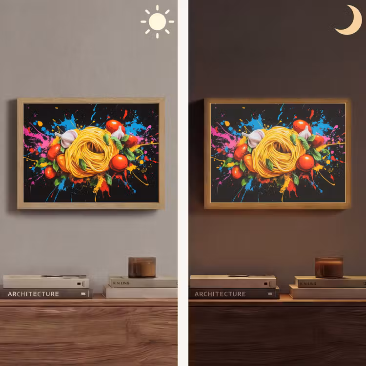 Lightbox - Wandlamp - Spaghetti - Graffiti - Verf - Kleurrijk - Eten - Modern — 6