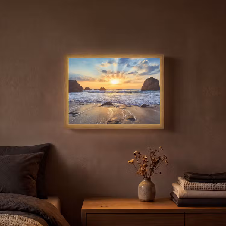 Lightbox - Wandlamp - Strand - Zonsondergang - Natuur - Zee - Landschap — 3