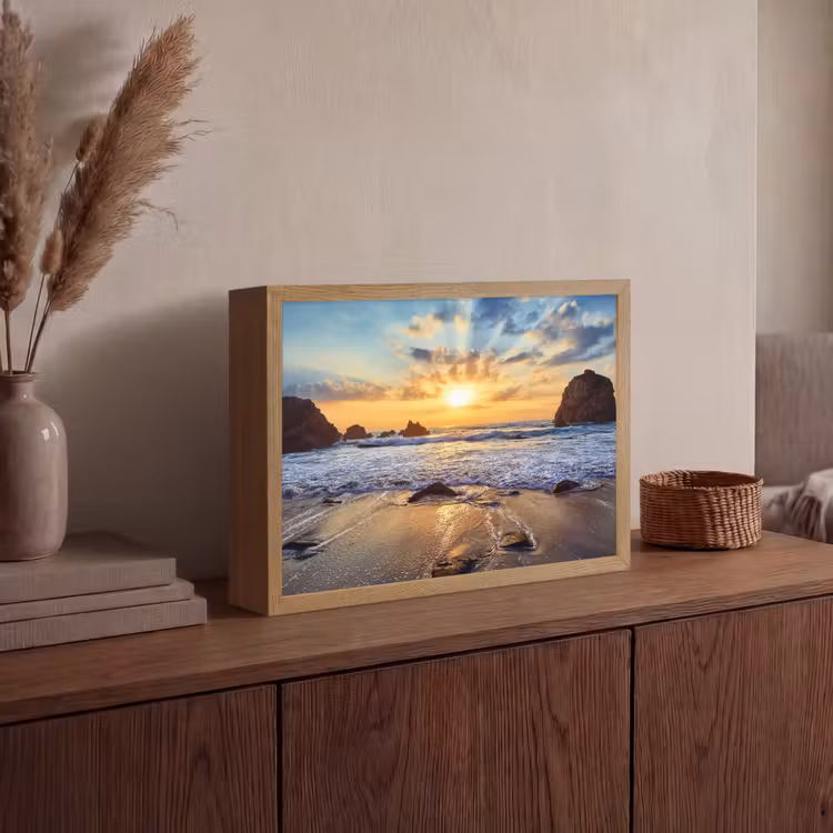 Lightbox - Wandlamp - Strand - Zonsondergang - Natuur - Zee - Landschap — 4