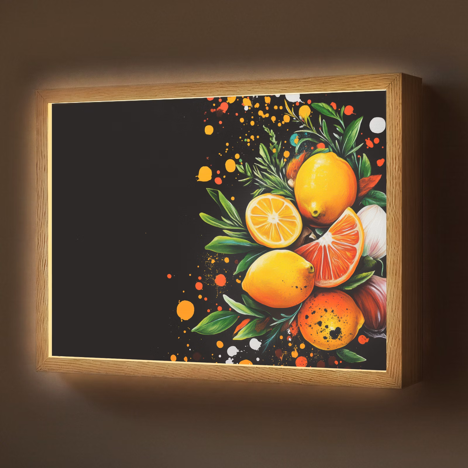 Lightbox - Wandlamp - Citroenen - Zwart - Kruiden - Graffiti - Verf — 1