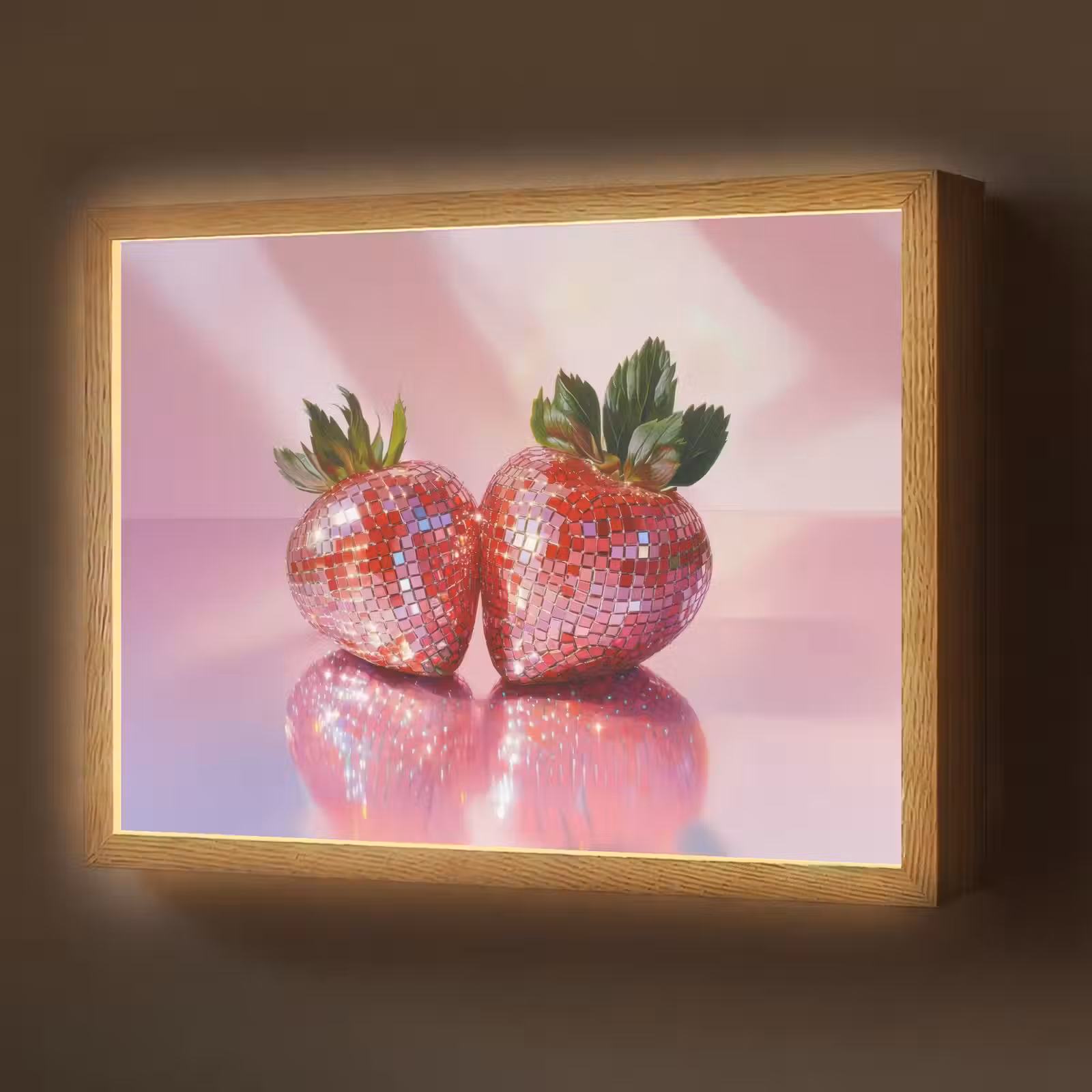 Lightbox - Wandlamp - Disco - Fruit - Glitter - Strawberry — 1