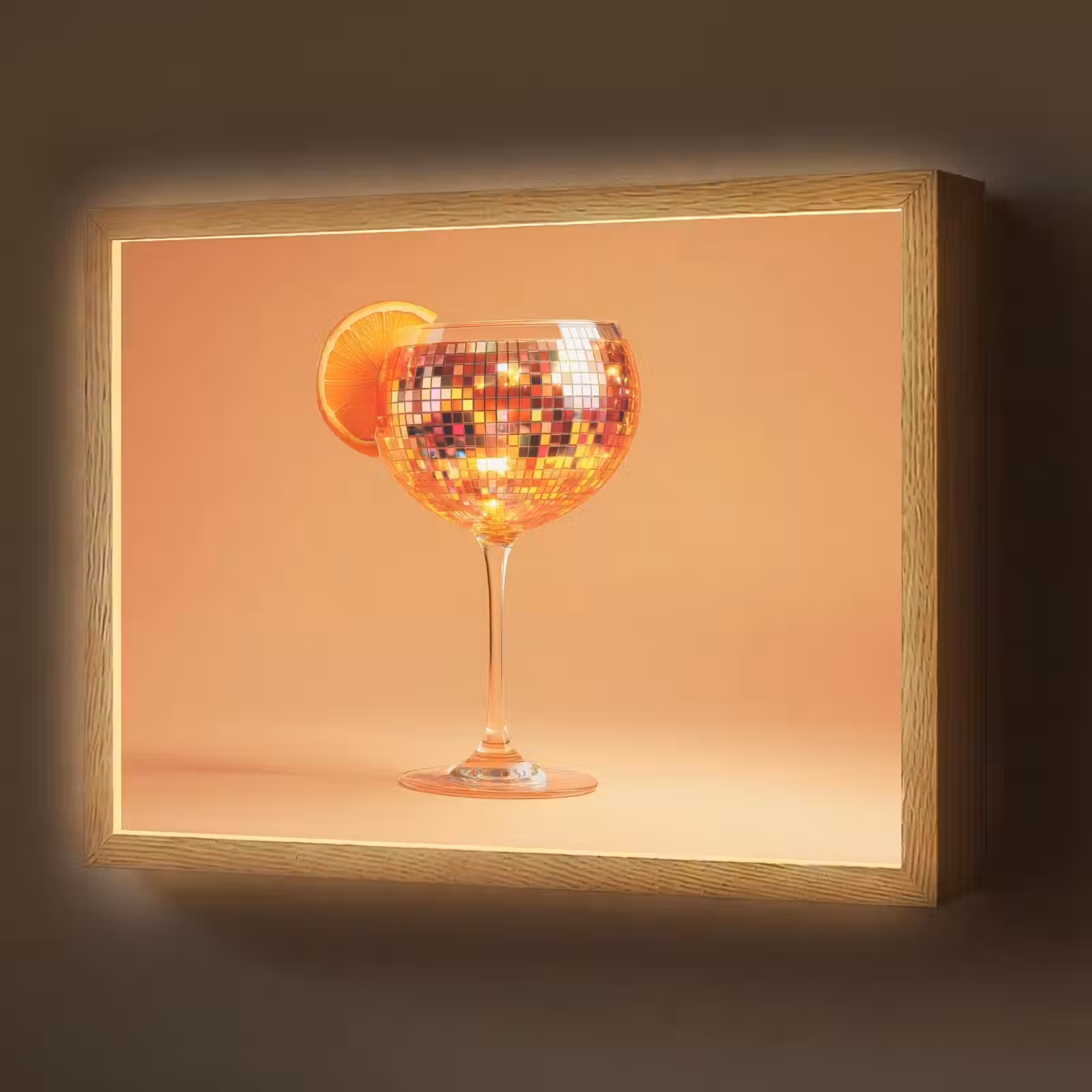 Lightbox - Wandlamp - Drank - Oranje - Glitter - Disco — 1