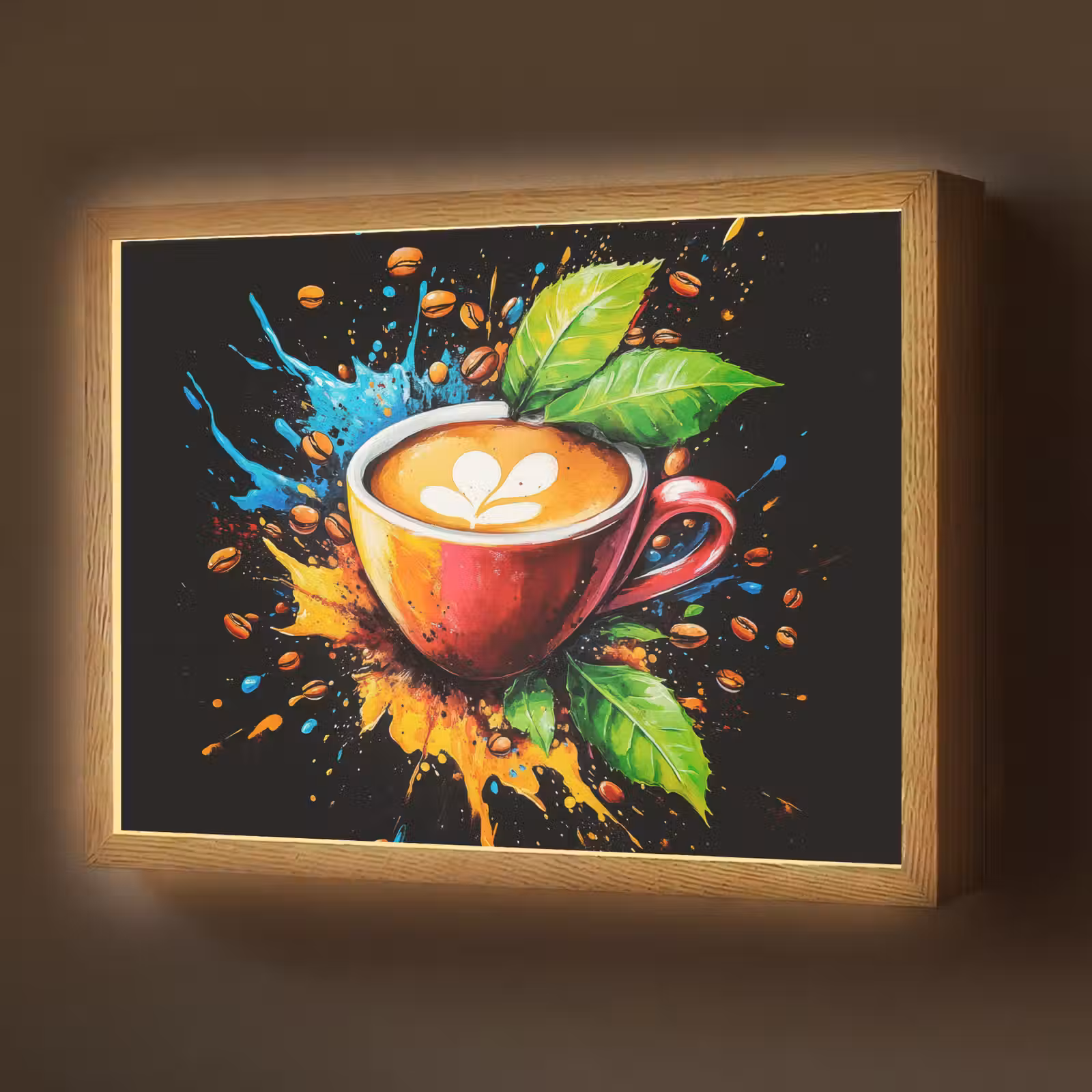 Lightbox - Wandlamp - Koffie - Graffiti - Drinken - Abstract — 1