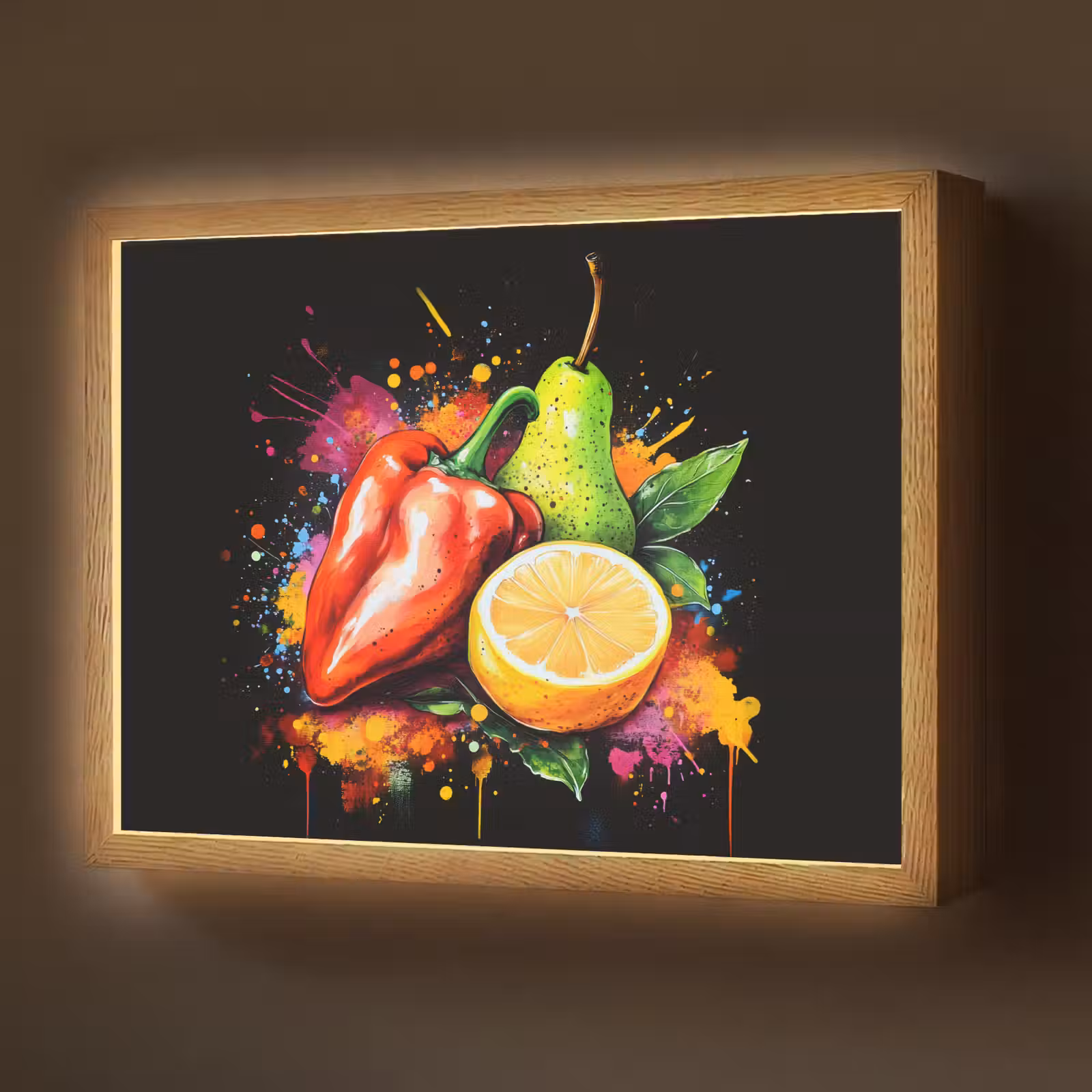 Lightbox - Wandlamp - Paprika - Peer - Citroen - Graffiti - Verf - Abstract — 1