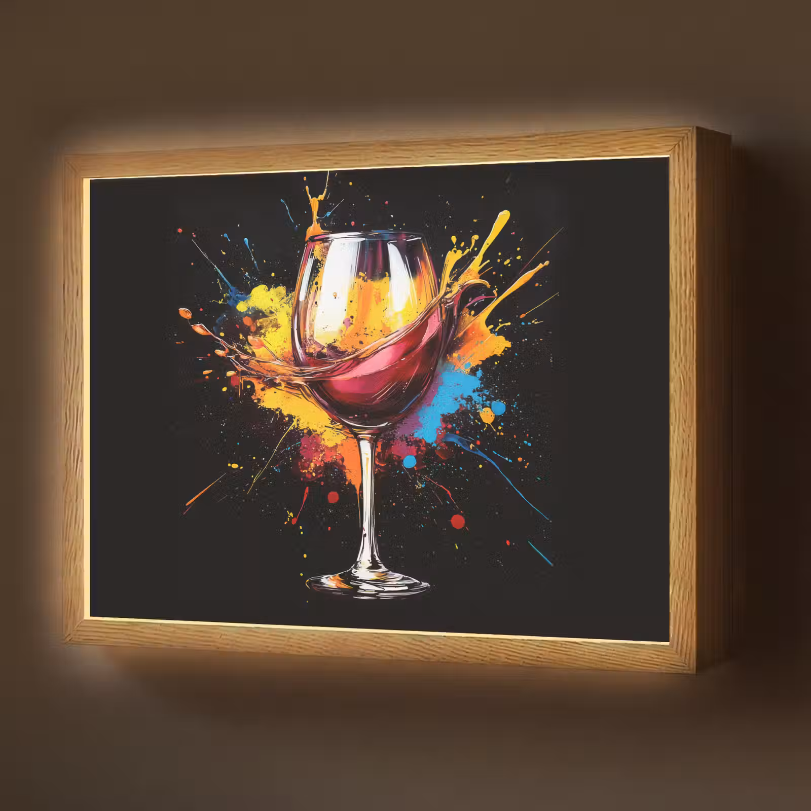 Lightbox - Wandlamp - Wijn - Glas - Graffiti - Borrel - Rood - Verf — 1
