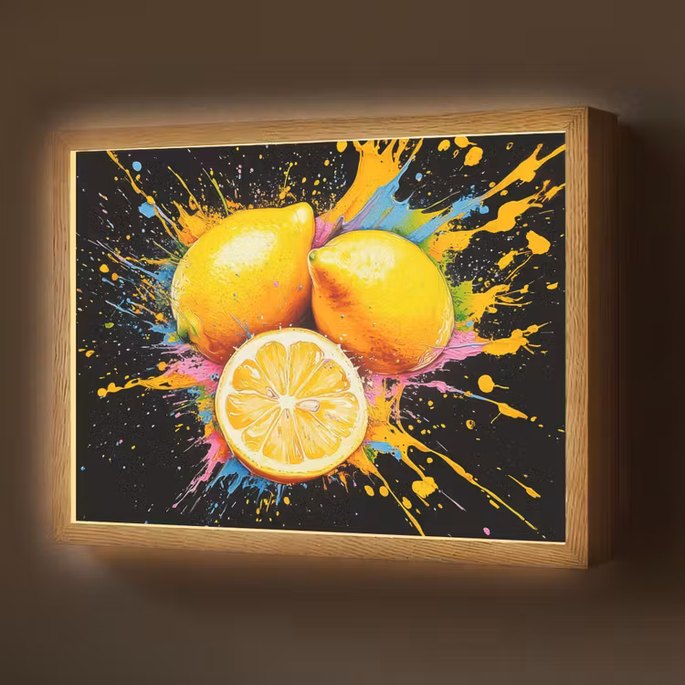 Lightbox - Wandlamp - Citroen - Graffiti - Kleurrijk - Verf - Modern — 1