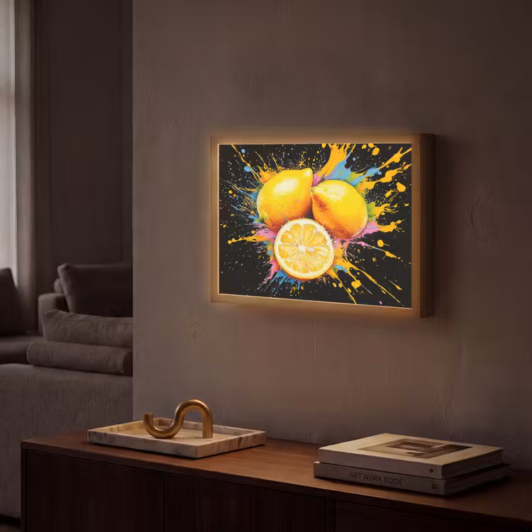 Lightbox - Wandlamp - Citroen - Graffiti - Kleurrijk - Verf - Modern — 2