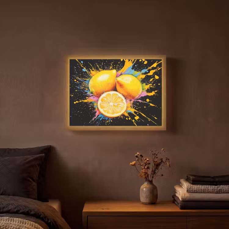 Lightbox - Wandlamp - Citroen - Graffiti - Kleurrijk - Verf - Modern — 3