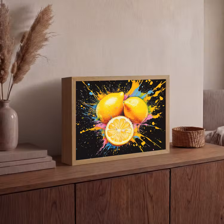 Lightbox - Wandlamp - Citroen - Graffiti - Kleurrijk - Verf - Modern — 4