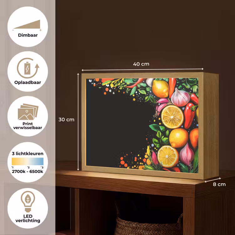 Lightbox - Wandlamp - Citroenen - Peper - Kruiden - Graffiti - Verf - Abstract — 10