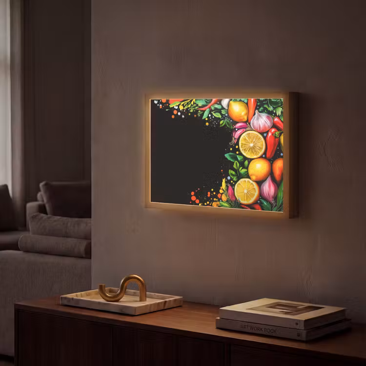 Lightbox - Wandlamp - Citroenen - Peper - Kruiden - Graffiti - Verf - Abstract — 2