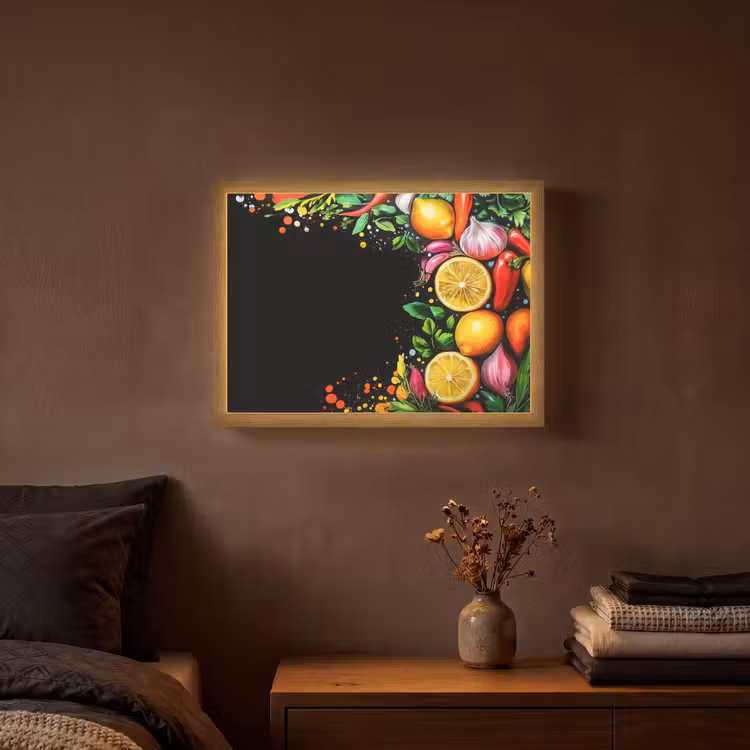 Lightbox - Wandlamp - Citroenen - Peper - Kruiden - Graffiti - Verf - Abstract — 3