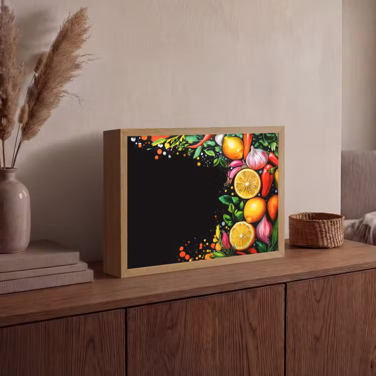 Lightbox - Wandlamp - Citroenen - Peper - Kruiden - Graffiti - Verf - Abstract — 4