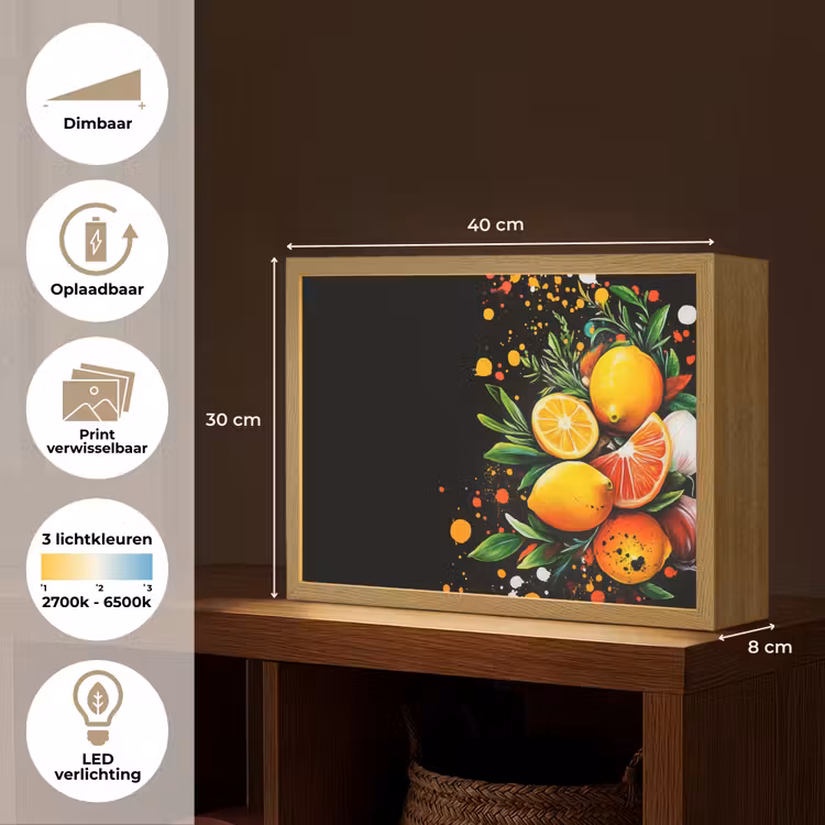 Lightbox - Wandlamp - Citroenen - Zwart - Kruiden - Graffiti - Verf — 10