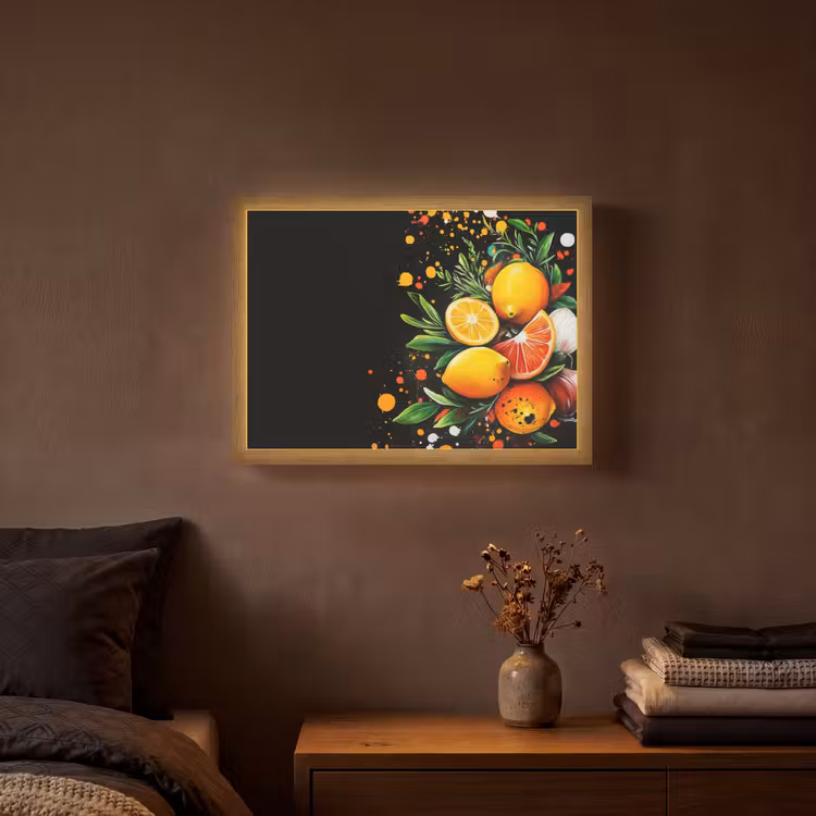 Lightbox - Wandlamp - Citroenen - Zwart - Kruiden - Graffiti - Verf — 3