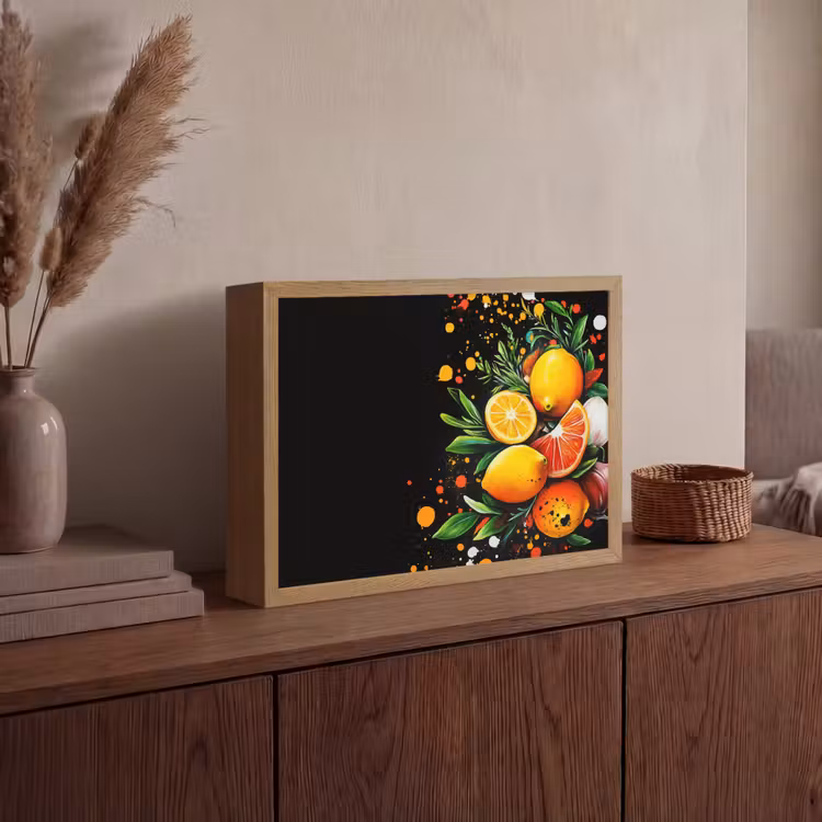 Lightbox - Wandlamp - Citroenen - Zwart - Kruiden - Graffiti - Verf — 4