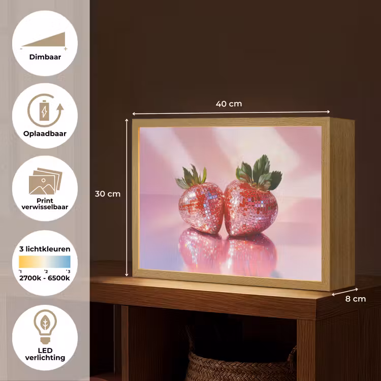 Lightbox - Wandlamp - Disco - Fruit - Glitter - Strawberry — 10