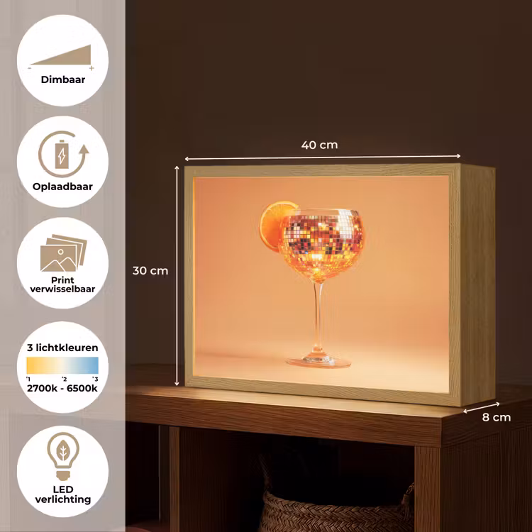 Lightbox - Wandlamp - Drank - Oranje - Glitter - Disco — 10