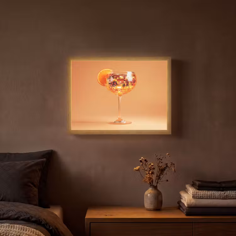 Lightbox - Wandlamp - Drank - Oranje - Glitter - Disco — 3