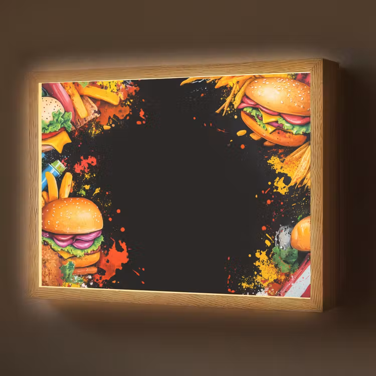Lightbox - Wandlamp - Fastfood - Graffiti - Hamburger - Eten - Modern — 1