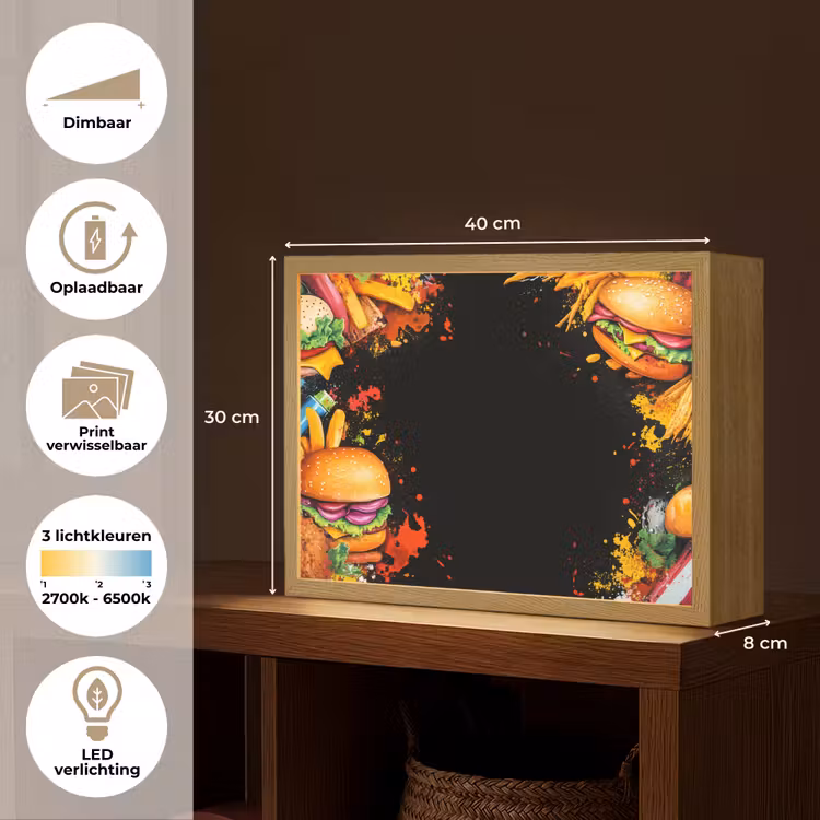 Lightbox - Wandlamp - Fastfood - Graffiti - Hamburger - Eten - Modern — 10