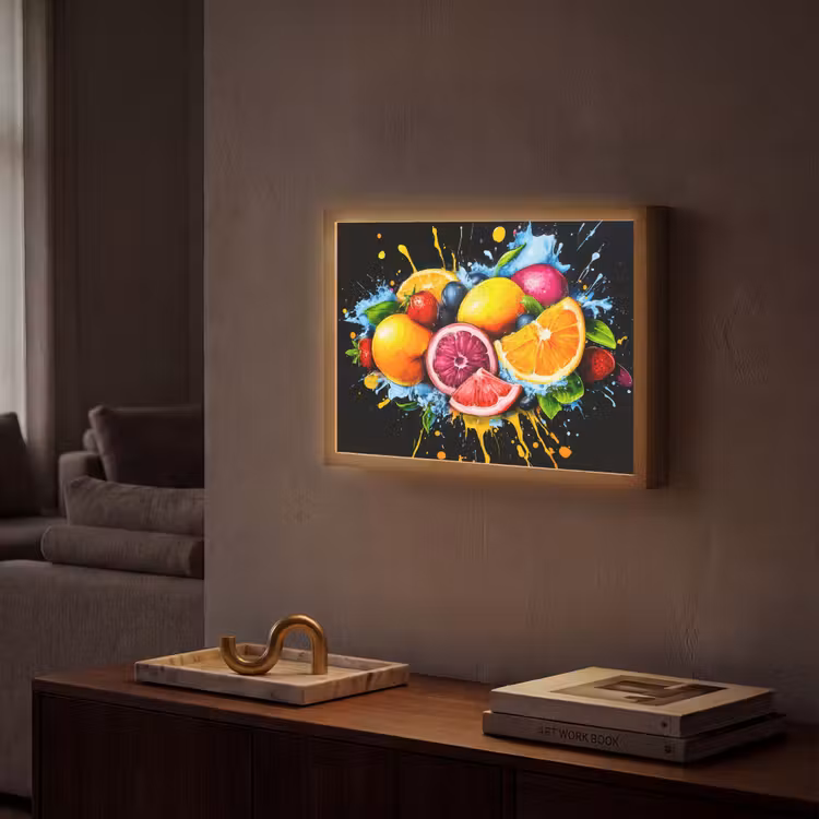 Lightbox - Wandlamp - Fruit - Graffiti - Kleurrijk - Sinaasappel - Aardbei - Abstract — 2