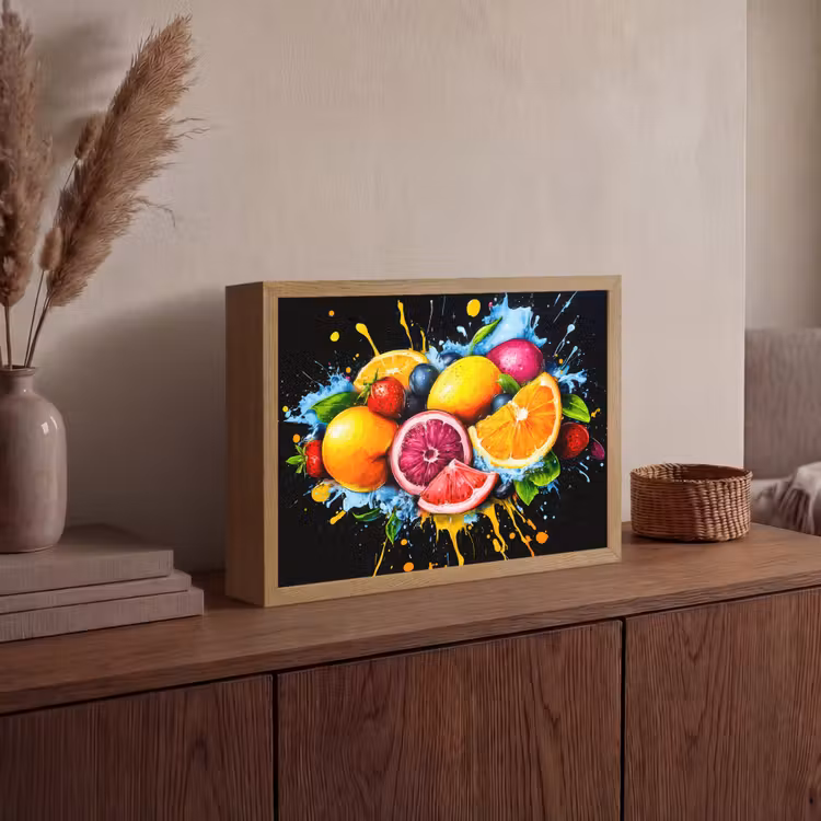 Lightbox - Wandlamp - Fruit - Graffiti - Kleurrijk - Sinaasappel - Aardbei - Abstract — 4