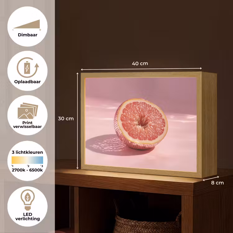 Lightbox - Wandlamp - Grapefruit - Roze - Disco - Shiny — 10