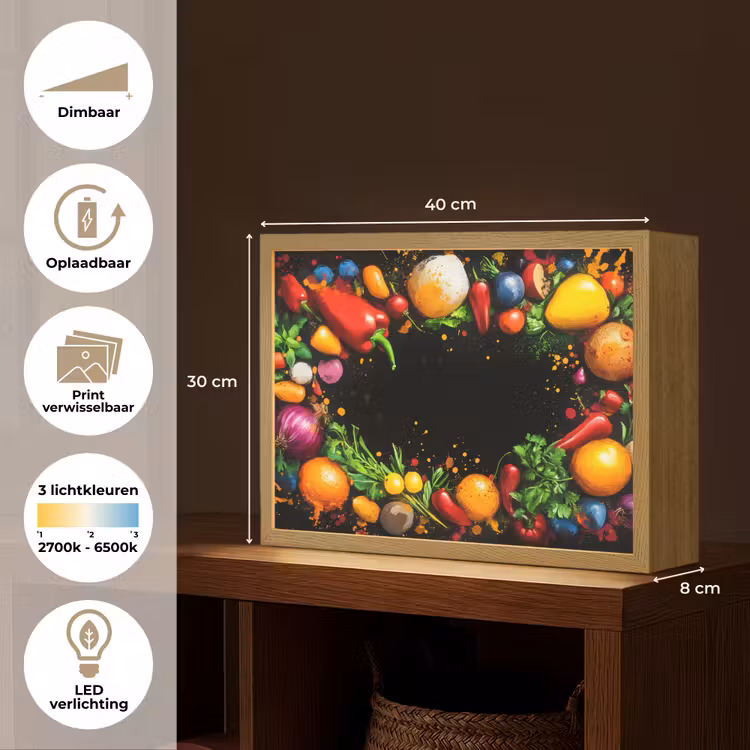 Lightbox - Wandlamp - Groente - Graffiti - Kleurrijk - Koken - Abstract — 10