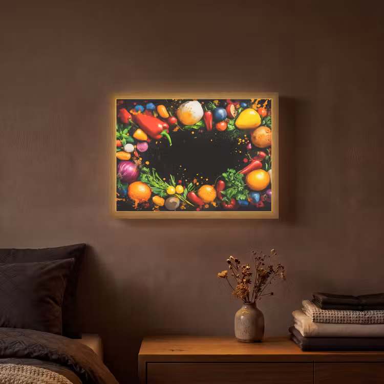 Lightbox - Wandlamp - Groente - Graffiti - Kleurrijk - Koken - Abstract — 3