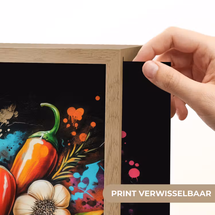 Lightbox - Wandlamp - Groente - Peper - Knoflook - Graffiti - Verf - Kleurrijk — 5