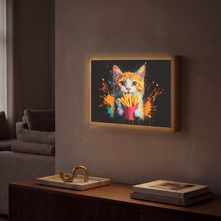 Lightbox - Wandlamp - Kat - Eten - Patat - Graffiti - Abstract — 2