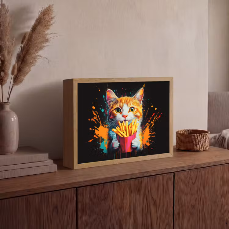 Lightbox - Wandlamp - Kat - Eten - Patat - Graffiti - Abstract — 4