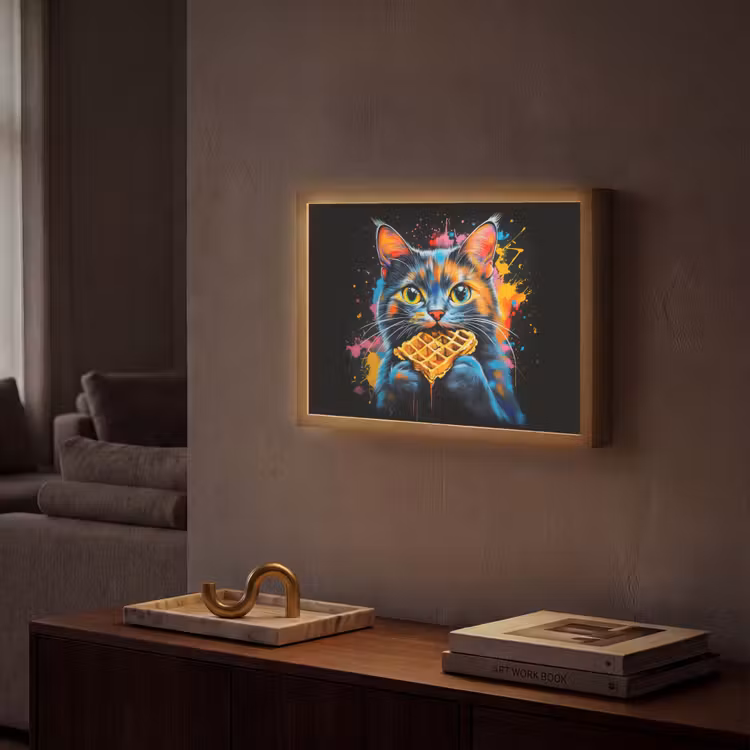 Lightbox - Wandlamp - Kat - Graffiti - Kleurrijk - Wafel - Eten — 2
