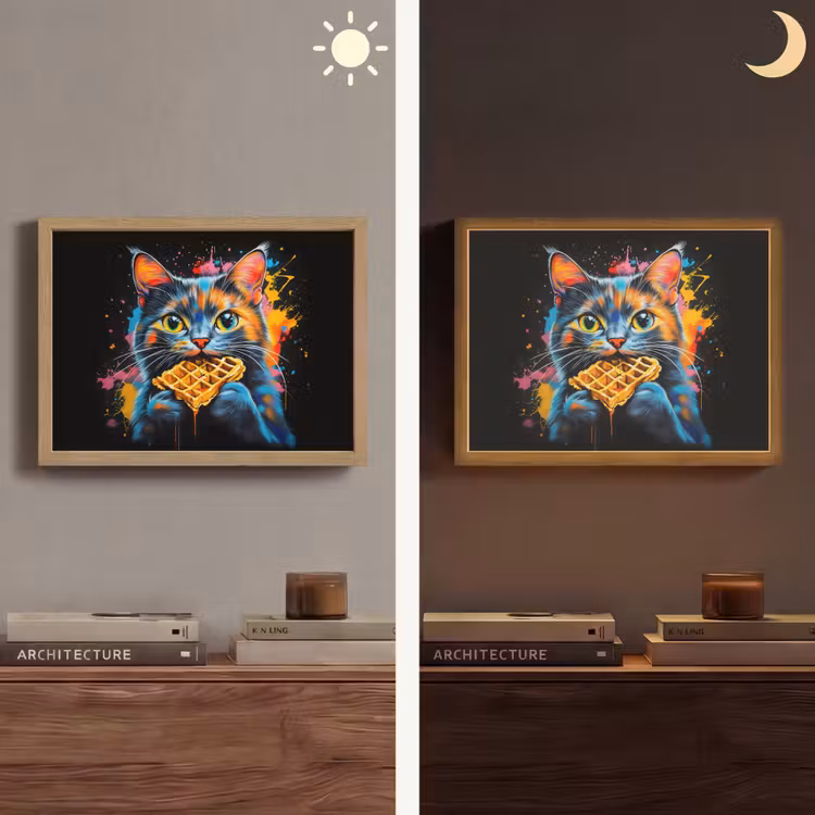 Lightbox - Wandlamp - Kat - Graffiti - Kleurrijk - Wafel - Eten — 6