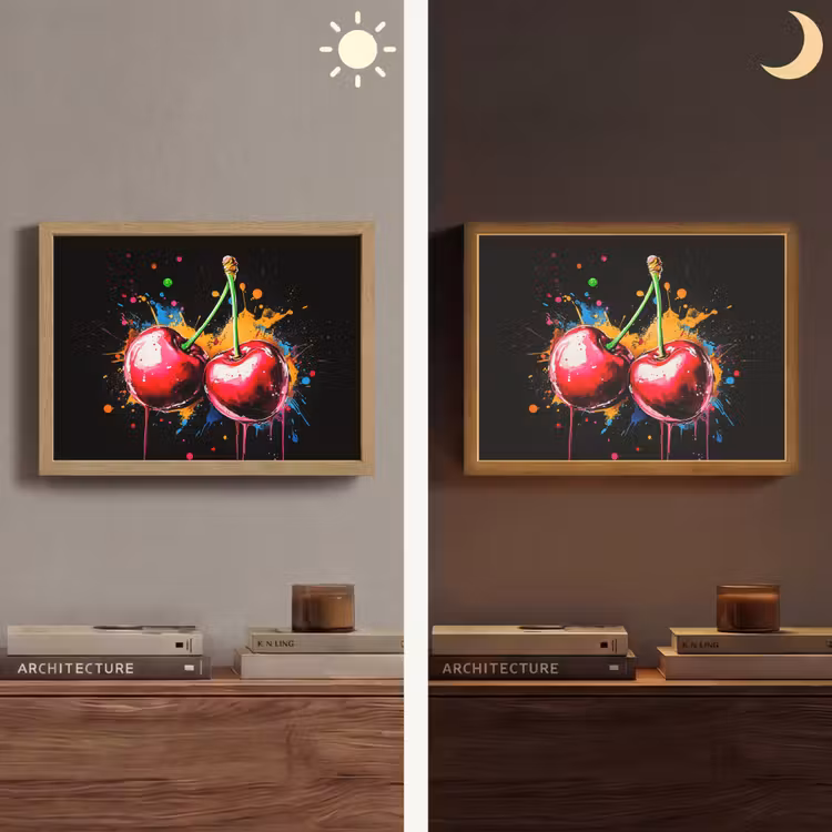 Lightbox - Wandlamp - Kersen - Fruit - Graffiti - Verf - Abstract - Modern - Kleurrijk — 6