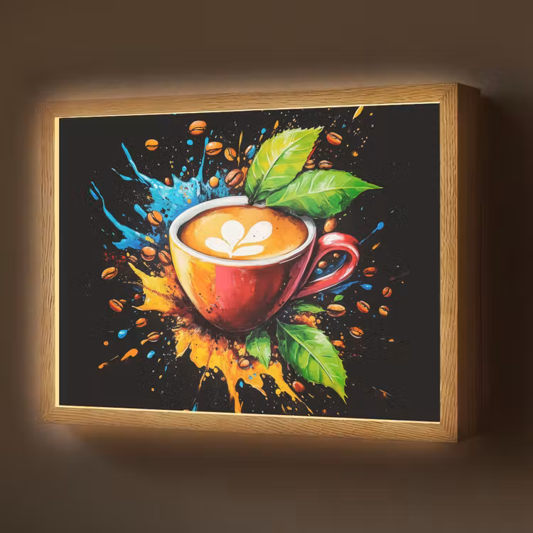 Lightbox - Wandlamp - Koffie - Graffiti - Drinken - Abstract — 1