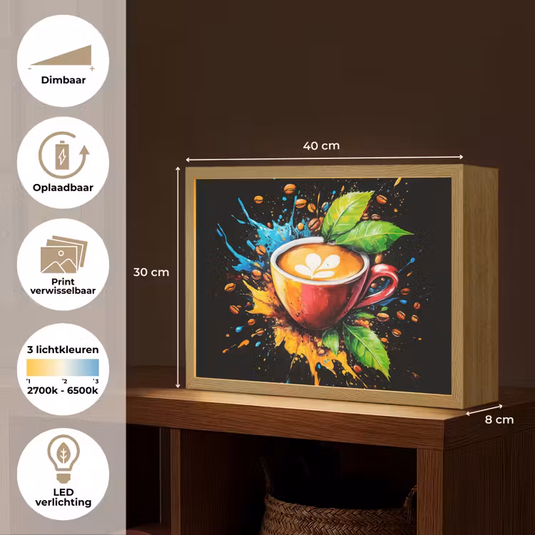 Lightbox - Wandlamp - Koffie - Graffiti - Drinken - Abstract — 10