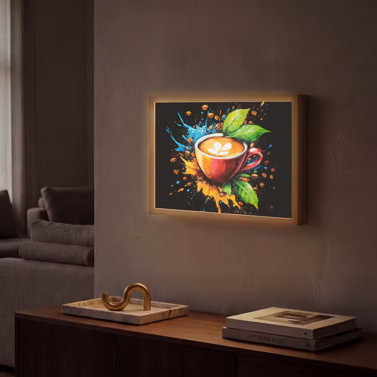 Lightbox - Wandlamp - Koffie - Graffiti - Drinken - Abstract — 2