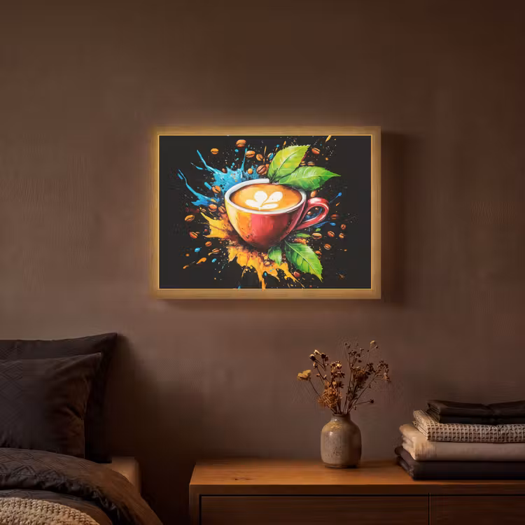 Lightbox - Wandlamp - Koffie - Graffiti - Drinken - Abstract — 3