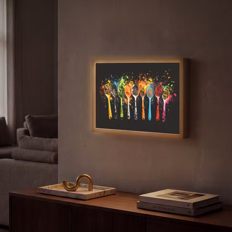 Lightbox - Wandlamp - Lepels - Kruiden - Modern - Graffiti - Verf - Kleurrijk — 2