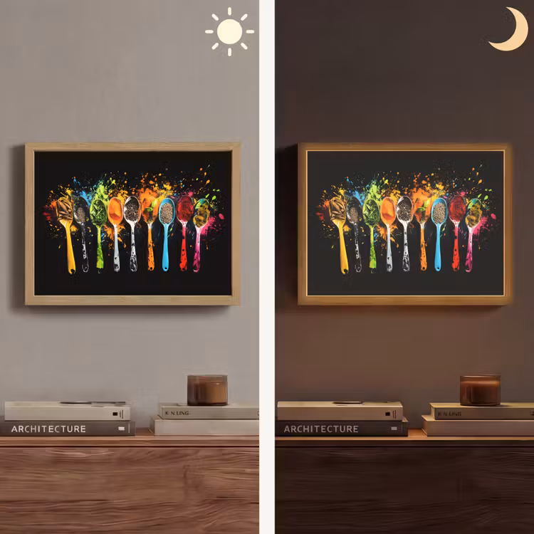 Lightbox - Wandlamp - Lepels - Kruiden - Modern - Graffiti - Verf - Kleurrijk — 6